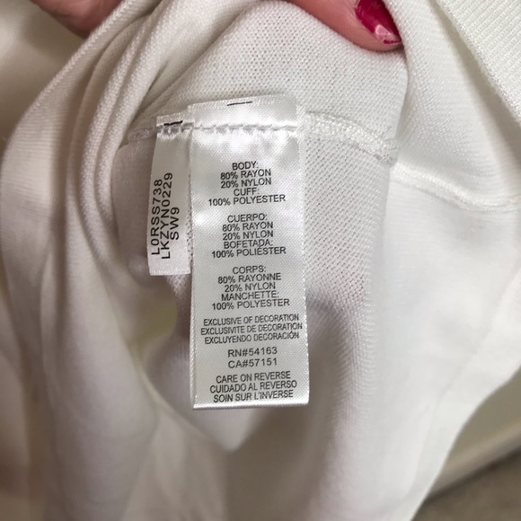 Karl Lagerfeld Top Beaded Neckline Ruffle Sleeve - Picture 8 of 9